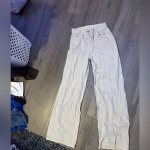 Pull&Bear Women's Beige Flare Jeans